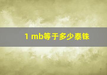 1 mb等于多少泰铢